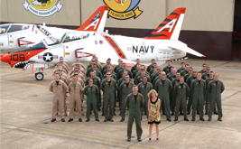 Anthony Wayne Wright, formerly of St. Mary's County Maryland, with the VT9 Team that won the award for best Training Squadron in the Navy